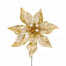 Goodwill Metallic Pearl Poinsettia Pick Stem