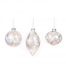 Goodwill Glass Iridescent Swirl Leaf Ball Finial Ornament