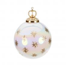 Goodwill Glass Iridescent Metallic Cap Star Ball