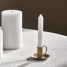 Nkuku Rustic Soy Blend Dinner Candle - White 