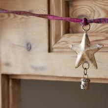 Nkuku Didi Star Garland - Antique Brass