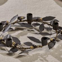 Nkuku Tula Garland Candle Holder - Brass & Rust