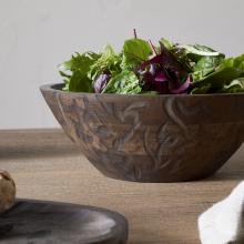 Nkuku Nyati Wooden Serving Bowls - Dark Brown