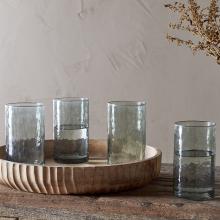 Nkuku Yala Hammered Highball  - Sage Green