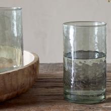 Nkuku Yala Hammered Highball  - Sage Green