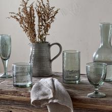 Nkuku Yala Hammered Highball  - Sage Green