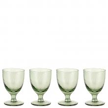 Nkuku Yala Hammered Wine Glasses - Sage Green