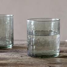 Nkuku Yala Hammered Tumblers - Sage Green