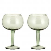 Nkuku Yala Hammered Gin Glasses - Sage Green