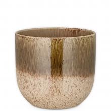 Nkuku Almeida Reactive Glaze Plant Pot - Olive & Natural