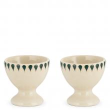 Nkuku Juniper Drop Egg Cups - Cream & Juniper