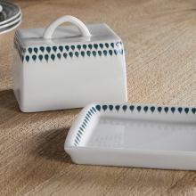 Nkuku Juniper Drops Butter Dish - Cream & Juniper 