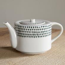 Nkuku Juniper Drop Teapot  - Cream & Juniper