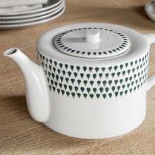 Nkuku Juniper Drop Teapot  - Cream & Juniper