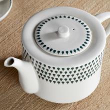 Nkuku Juniper Drop Teapot  - Cream & Juniper