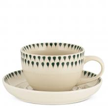 Nkuku Juniper Drop Cup & Saucer - Cream & Juniper