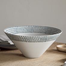 Nkuku Juniper Drop Serving Bowl - Cream & Juniper 