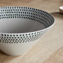 Nkuku Juniper Drop Serving Bowl - Cream & Juniper 