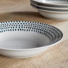 Nkuku Juniper Drop Pasta Bowl - Cream & Juniper 
