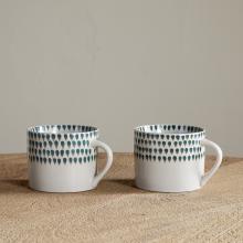 Nkuku Juniper Drop Small Mugs - Cream & Juniper