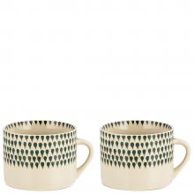 Nkuku Juniper Drop Large Mugs - Cream & Juniper