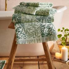 William Morris At Home Rose Stripe Towel Sage