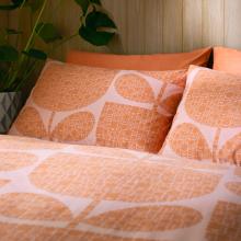 Orla Kiely Black Garden Duvet Cover Set Orange Sorbet