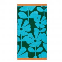 Orla Kiely Wildflower Towels Blue Lagoon