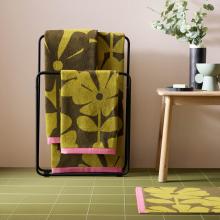 Orla Kiely Wildflower Towels Yellow Ochre