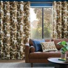 Orla Kiely Wildflower Coffee Eyelet Curtains