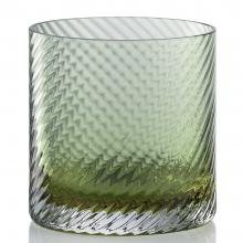 NasonMoretti Murano Borealis Torse Old Fashioned Glass Soraya Green