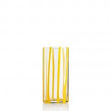 NasonMoretti Murano Cyrcus Highball Glass Stripes Sunflower Yellow