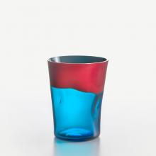 NasonMoretti Murano Dandy Water Glass Coral Red-Turquoise