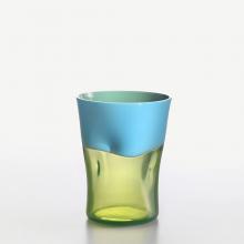 NasonMoretti Murano Dandy Water Glass Light Blue-Acid Green