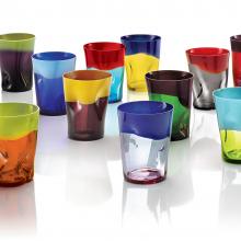 NasonMoretti Murano Dandy Water Glass Light Blue-Acid Green