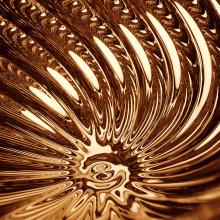 Tom Dixon Whirl LED Floor Chandelier Gold