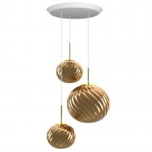 Tom Dixon Whirl LED Round Trio Pendant System Gold 