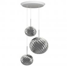 Tom Dixon Whirl LED Round Trio Pendant System Silver 