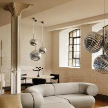 Tom Dixon Whirl LED Round Trio Pendant System Silver 