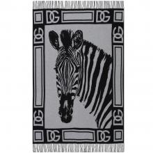 Dolce & Gabbana Casa Zebra Jacquard Throw Fringed Cashmere 004