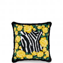 Dolce & Gabbana Casa Zebra Embroidered Cushion Cotton/Velvet Medium 009