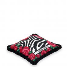 Dolce & Gabbana Casa Zebra Embroidered Cushion Cotton/Velvet Small 009