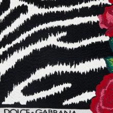 Dolce & Gabbana Casa Zebra Embroidered Cushion Cotton/Velvet Small 009