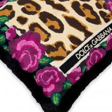 Dolce & Gabbana Casa Leopardo Embroidered Cushion Cotton/Velvet Small 020