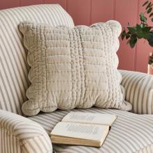 Laura Ashley Brady Scalloped Cushion Dove Grey