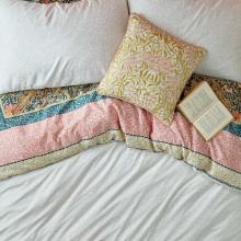 William Morris At Home Michaelmas Daisy Cushion Brick PInk-Gold