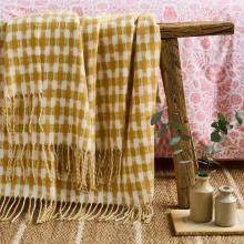 Laura Ashley Knapton Throw Ochre Yellow 