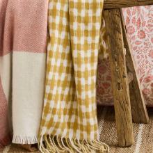 Laura Ashley Knapton Throw Ochre Yellow 