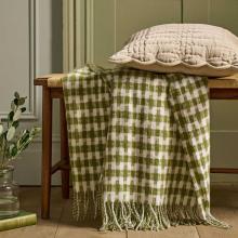 Laura Ashley Knapton Throw Olive Green