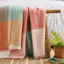 Laura Ashley Zoey Check Throw Green Pink